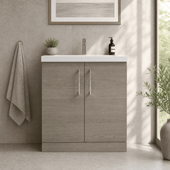 [BFLE2505D] Bramshall Contemporary 2 Soft Close Doors Floor Standing Vanity Basin Unit, Choice of Size/Basin Type/Colour - Silo