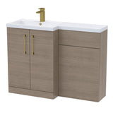 Bathroom Vanity Unit with Basin & WC Unit, Left Hand, 1100mm x 390mm - Choice of Colour
