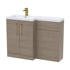 [BFLE2511LH017] Bramshall Combination Vanity Unit with Basin & WC, Left Hand, 1100mm x 390mm - Choice of Colour and Handle Finish - Cutout