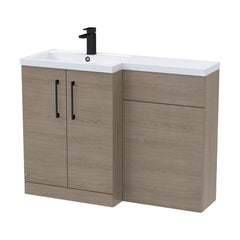 [BFLE2511LH018] Bramshall Combination Vanity Unit with Basin & WC, Left Hand, 1100mm x 390mm - Choice of Colour and Handle Finish - Cutout