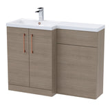 Bathroom Vanity Unit with Basin & WC Unit, Left Hand, 1100mm x 390mm - Choice of Colour