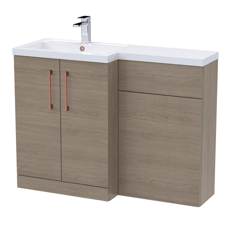 Bathroom Vanity Unit with Basin & WC Unit, Left Hand, 1100mm x 390mm - Choice of Colour