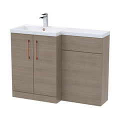 [BFLE2511LH019] Bramshall Combination Vanity Unit with Basin & WC, Left Hand, 1100mm x 390mm - Choice of Colour and Handle Finish - Cutout