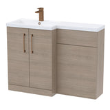 Bathroom Vanity Unit with Basin & WC Unit, Left Hand, 1100mm x 390mm - Choice of Colour