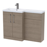 Bathroom Vanity Unit with Basin & WC Unit, Left Hand, 1100mm x 390mm - Choice of Colour