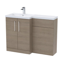 [BFLE2511L] Bramshall Combination Vanity Unit with Basin & WC, Left Hand, 1100mm x 390mm - Choice of Colour and Handle Finish - Cutout