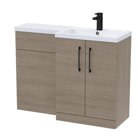 Bathroom Vanity Unit with Basin & WC, Right Hand, 1100mm x 390mm - Choice of Colour
