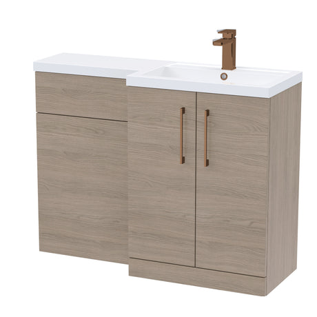 Bathroom Vanity Unit with Basin & WC, Right Hand, 1100mm x 390mm - Choice of Colour
