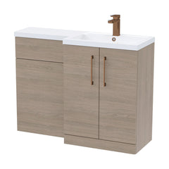 [BFLE2511RH1516] Bramshall Combination Vanity Unit with Basin & WC, Right Hand, 1100mm x 390mm - Choice of Colour and Handle Finish - Cutout