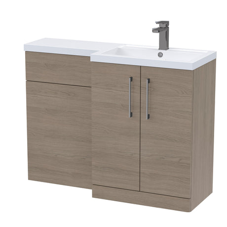 Bathroom Vanity Unit with Basin & WC, Right Hand, 1100mm x 390mm - Choice of Colour