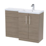 Bramshall Combination Vanity Unit with Basin & WC, Right Hand, 1100mm x 390mm - Choice of Colour and Handle Finish