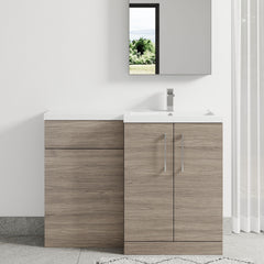 [BFLE2511R] Bramshall Combination Vanity Unit with Basin & WC, Right Hand, 1100mm x 390mm - Choice of Colour and Handle Finish - Lifestyle 1