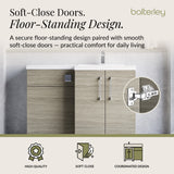 Bathroom Vanity Unit with Basin & WC, Right Hand, 1100mm x 390mm - Choice of Colour