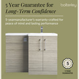 Bathroom Vanity Unit with Basin & WC, Right Hand, 1100mm x 390mm - Choice of Colour