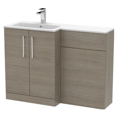[BFLE2512L] Bramshall Contemporary 2 Door Floor Standing Combination Unit with Stone Basin, 1100mm, Choice of Orientation and Colour - Cutout