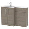 [BFLE2512L] Bramshall Contemporary 2 Door Floor Standing Combination Unit with Stone Basin, 1100mm, Choice of Orientation and Colour - Cutout