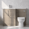 [BFLE2513L] Bramshall Contemporary 2 Door Floor Standing Combination Unit with Stone Basin, 1100mm, Choice of Orientation and Colour - Silo