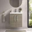 [BFLE2521D] Balterley  Wall Hung 2 Soft Close Door & Thin-Edge Bathroom Vanity Unit Basin, Solace Oak, 500 mm - Silo
