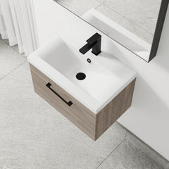 [BFLE2522AH018] Bramshall Wall Hung 1 Drawer Vanity Unit with Mid-Edge Ceramic Basin 600mm - Lifestyle 2