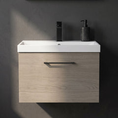 [BFLE2522AH018] Bramshall Wall Hung 1 Drawer Vanity Unit with Mid-Edge Ceramic Basin 600mm - Studio Shot