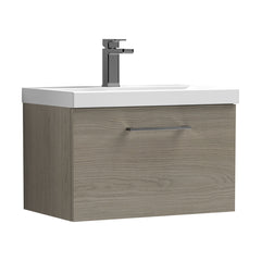 [BFLE2522AH716] Bramshall Wall Hung 1 Drawer Vanity Unit with Mid-Edge Ceramic Basin - Choice of Colour, Handle Finish and Size - Cutout