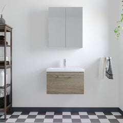 [BFLE2522A] Bramshall Wall Hung 1 Drawer Vanity Unit with Mid-Edge Ceramic Basin - Choice of Colour, Handle Finish and Size - Lifestyle 1