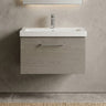 [BFLE2522A] Bramshall Wall Hung 1 Drawer Vanity Unit with Mid-Edge Ceramic Basin - Choice of Colour, Handle Finish and Size - Silo