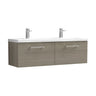 [BFLE2522F2] Bramshall Wall Hung 2 Drawer Vanity Basin Unit - 1200mm - Choice of Colour and Basin Type - Cutout