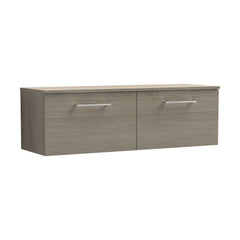 [BFLE2522W2] Bramshall 1200mm Wall Hung 2 Drawer Vanity Unit with Worktop, Choice of Colour - Cutout