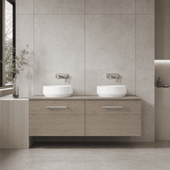 [BFLE2522W2] Bramshall 1200mm Wall Hung 2 Drawer Vanity Unit with Worktop, Choice of Colour