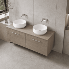 [BFLE2522W2] Bramshall 1200mm Wall Hung 2 Drawer Vanity Unit with Worktop, Choice of Colour