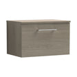 [BFLE2522W] Balterley Level 600mm Wall Hung 1 Drawer Vanity Unit with Worktop - Solace Oak Natural Wood-grain Finish - Cutout