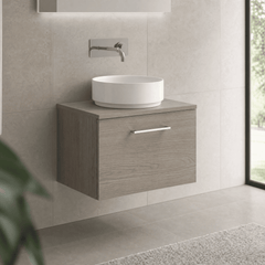 [BFLE2522W] Bramshall Contemporary 1 Soft Close Drawer Wall Hung Vanity Worktop Unit, Choice of Size/Colour