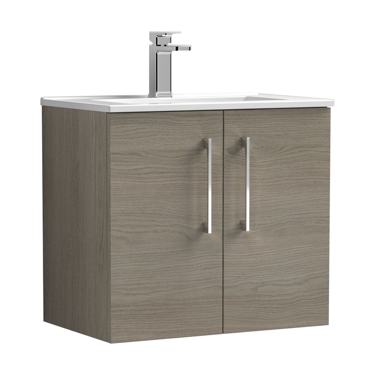 [BFLE2523B] Bramshall Contemporary 2 Door Wall Hung Vanity Basin Unit, Choice of Size, Colour and Basin - Cutout