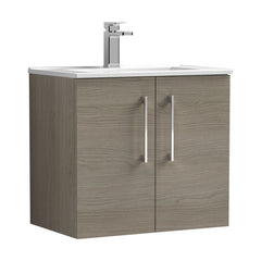 [BFLE2523B] Bramshall Contemporary 2 Door Wall Hung Vanity Basin Unit, Choice of Size, Colour and Basin - Cutout