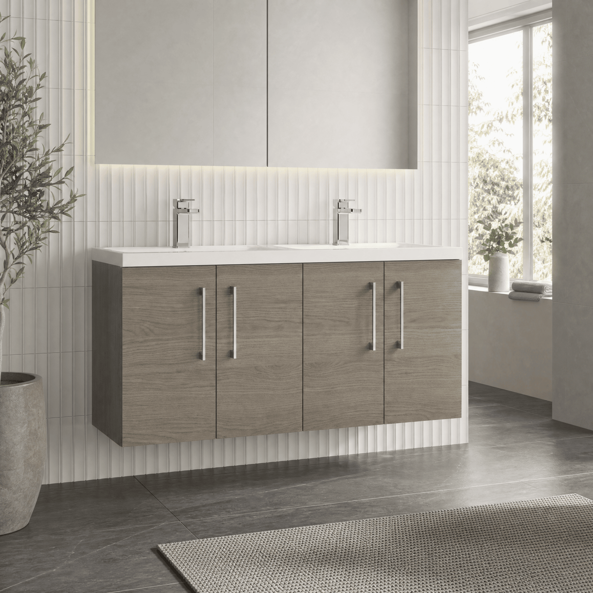 [BFLE2523C2] Bramshall 4 Door Vanity Basin Unit - 1200mm - Choice of Basin and Colour - Lifestyle 3