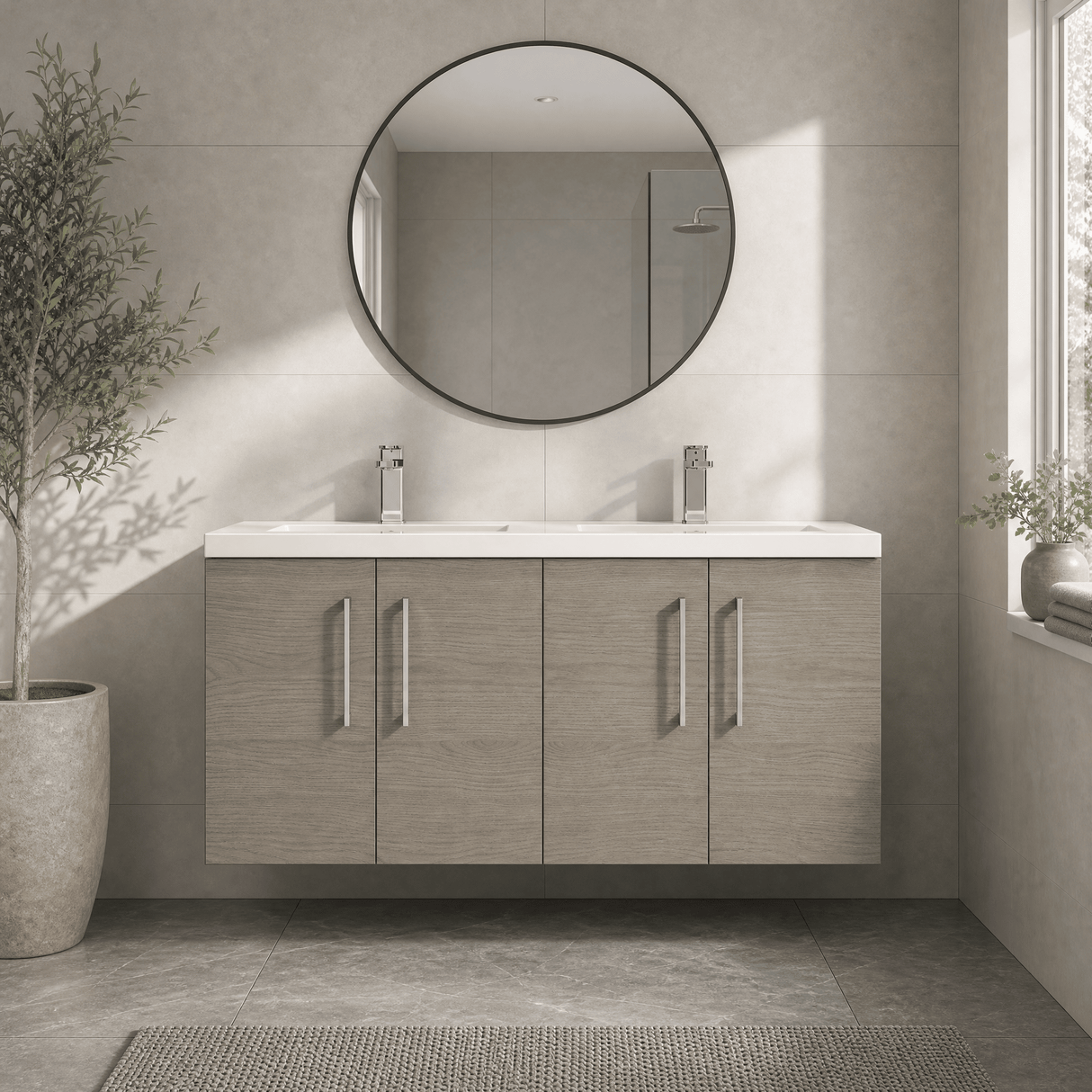 [BFLE2523C2] Bramshall 4 Door Vanity Basin Unit - 1200mm - Choice of Basin and Colour - Silo