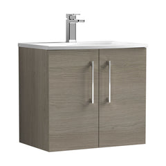 [BFLE2523G] Bramshall Contemporary 2 Door Wall Hung Vanity Basin Unit, Choice of Size, Colour and Basin - Cutout