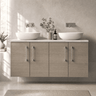 [BFLE2523LBG2] Bramshall Wall Hung 4 Door Vanity Unit with Bellato Grey Laminate Worktop, 1200mm, Choice of Colour - Silo