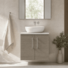 [BFLE2523LBG] Bramshall Wall Hung 2 Door Vanity Unit with Bellato Grey Laminate Worktop, 600mm, Choice of Colour - Silo