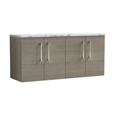 [BFLE2523LCM2] Balterley Level 1200mm Wall Hung 4 Door Vanity Unit with Laminate Worktop for Spacious Natural-Wood Bathroom Storage Solace Oak - Cutout
