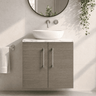 [BFLE2523LCM] Bramshall Contemporary 2 Door Wall Hung Vanity Unit with Carrera Marble Laminate Worktop, 600mm, Choice of Colour - Silo