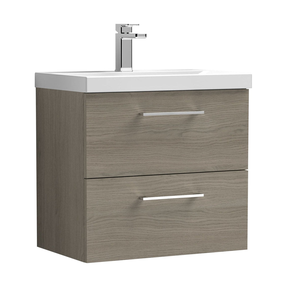 [BFLE2524D] Bramshall Contemporary 2 Soft Close Drawer Wall Hung Vanity Unit, Choice of Size/Basin Type/Colour - Cutout