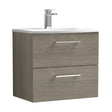 [BFLE2524G] Balterley  Modern Bathroom Wall Hung 2-Drawer Vanity & Curved Basin, Solace Oak, 600 mm - Cutout