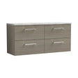 [BFLE2524LBG2] Balterley Level 1200mm Wall Hung 4 Drawer Vanity Unit & Laminate Worktop for Spacious Natural-Wood Bathroom Storage - Solace Oak - Cutout