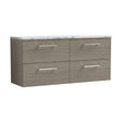 [BFLE2524LCM2] Balterley Level 1200mm Wall Hung 4 Drawer Vanity Unit & Laminate Worktop for Spacious Natural Wood Bathroom Storage - Solace Oak - Cutout