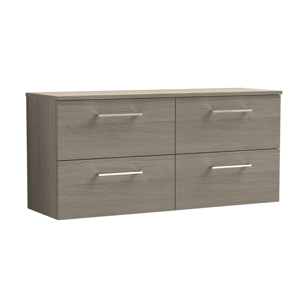 [BFLE2524W2] Bramshall Contemporary 4 Drawer Wall Hung Vanity Unit with Worktop, 1200mm, Choice of Colour - Cutout