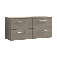 [BFLE2524W2] Bramshall Contemporary 4 Drawer Wall Hung Vanity Unit with Worktop, 1200mm, Choice of Colour - Cutout