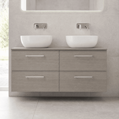 [BFLE2524W2] Bramshall Contemporary 4 Drawer Wall Hung Vanity Unit with Worktop, 1200mm, Choice of Colour