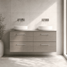 [BFLE2524W2] Bramshall Contemporary 4 Drawer Wall Hung Vanity Unit with Worktop, 1200mm, Choice of Colour - Silo
